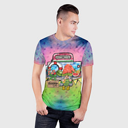 Футболка спортивная мужская Продавец арбузов на машине, цвет: 3D-принт — фото 2