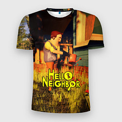 Футболка спортивная мужская Hello Neighbor Привет сосед Сосед поливает, цвет: 3D-принт