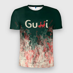 Футболка спортивная мужская Gucci - огонь, цвет: 3D-принт