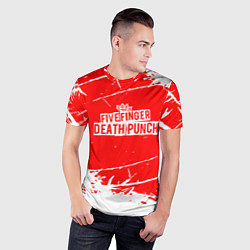 Футболка спортивная мужская Five Finger Death Punch - metal, цвет: 3D-принт — фото 2