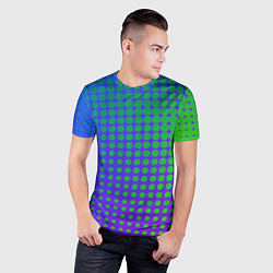 Футболка спортивная мужская Blue Green gradient, цвет: 3D-принт — фото 2