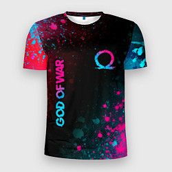 Мужская спорт-футболка God of War - neon gradient