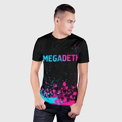 Футболка спортивная мужская Megadeth - neon gradient, цвет: 3D-принт — фото 2
