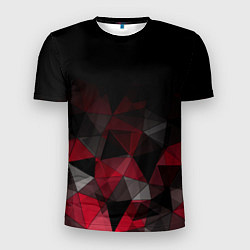Мужская спорт-футболка Черно-красный геометрический
