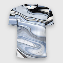 Мужская спорт-футболка Серебристая поверхность воды