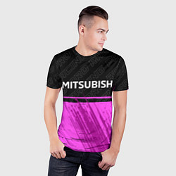 Футболка спортивная мужская Mitsubishi pro racing: символ сверху, цвет: 3D-принт — фото 2