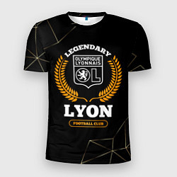 Футболка спортивная мужская Лого Lyon и надпись legendary football club на тем, цвет: 3D-принт