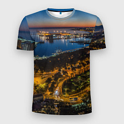 Мужская спорт-футболка Ночной город с высоты