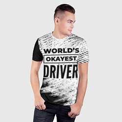 Футболка спортивная мужская Worlds okayest driver - white, цвет: 3D-принт — фото 2