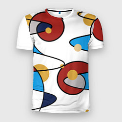 Мужская спорт-футболка Абстрактная композиция круги и спирали