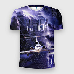 Футболка спортивная мужская Ту-154 Ночные полет, цвет: 3D-принт