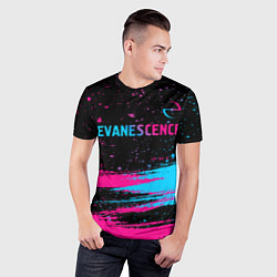 Футболка спортивная мужская Evanescence - neon gradient: символ сверху, цвет: 3D-принт — фото 2