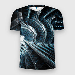 Мужская спорт-футболка Кибернетический абстрактный тоннель