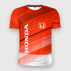Мужская спорт-футболка Хонда - Красно-белая абстракция