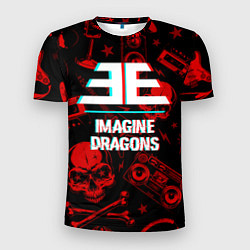 Футболка спортивная мужская Imagine Dragons rock glitch, цвет: 3D-принт