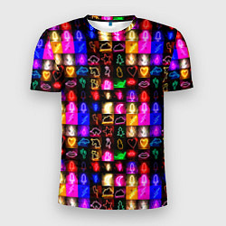 Футболка спортивная мужская Neon glowing objects, цвет: 3D-принт