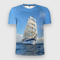 Футболка спортивная мужская Парусник идёт на полных парусах, цвет: 3D-принт