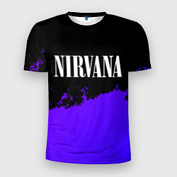 Футболка спортивная мужская Nirvana purple grunge, цвет: 3D-принт