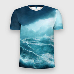 Мужская спорт-футболка Буря в море