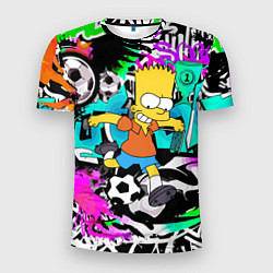 Мужская спорт-футболка Барт Симпсон - центр-форвард на фоне граффити