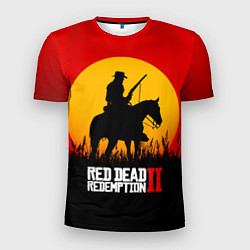 Футболка спортивная мужская Red Dead Redemption 2 - закат, цвет: 3D-принт