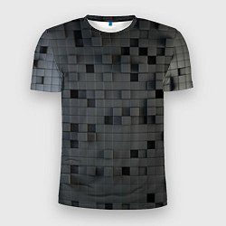 Мужская спорт-футболка Пиксельный объёмный паттерн