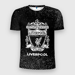 Футболка спортивная мужская Liverpool с потертостями на темном фоне, цвет: 3D-принт