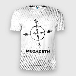 Футболка спортивная мужская Megadeth с потертостями на светлом фоне, цвет: 3D-принт