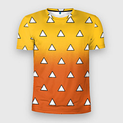 Футболка спортивная мужская Оранжевое кимоно с треугольниками - Зеницу клинок, цвет: 3D-принт
