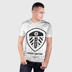 Футболка спортивная мужская Leeds United с потертостями на светлом фоне, цвет: 3D-принт — фото 2