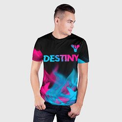 Футболка спортивная мужская Destiny - neon gradient: символ сверху, цвет: 3D-принт — фото 2