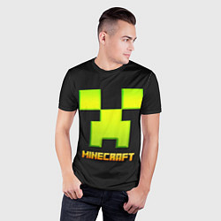 Футболка спортивная мужская Minecraft: neon logo, цвет: 3D-принт — фото 2
