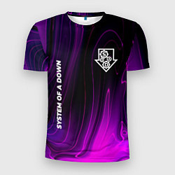 Мужская спорт-футболка System of a Down violet plasma