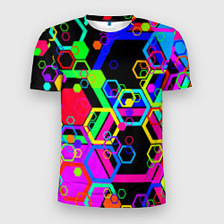 Футболка спортивная мужская Разноцветная геометрическая текстура, цвет: 3D-принт