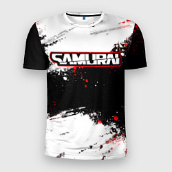 Мужская спорт-футболка Samurai - cyberpunk 2077 - Белый краски