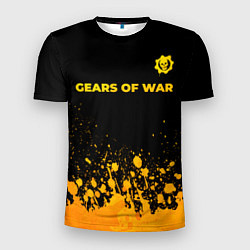 Футболка спортивная мужская Gears of War - gold gradient: символ сверху, цвет: 3D-принт