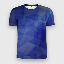 Мужская спорт-футболка Абстрактные синие прямоугольные фигуры