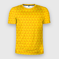 Футболка спортивная мужская Геометрия - желтые треугольники, цвет: 3D-принт