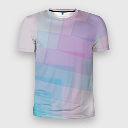 Мужская спорт-футболка Абстрактное множество розовых и голубых стёкол