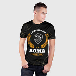 Футболка спортивная мужская Лого Roma и надпись legendary football club на тем, цвет: 3D-принт — фото 2