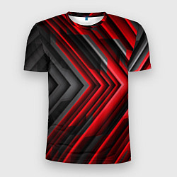 Футболка спортивная мужская Чёрно-красный паркет графика, цвет: 3D-принт