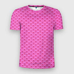 Футболка спортивная мужская Геометрический современный розовый однотонный узор, цвет: 3D-принт
