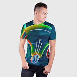 Футболка спортивная мужская Неоновые лампы - коллаж, цвет: 3D-принт — фото 2