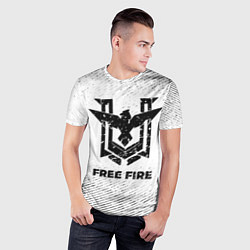 Футболка спортивная мужская Free Fire с потертостями на светлом фоне, цвет: 3D-принт — фото 2