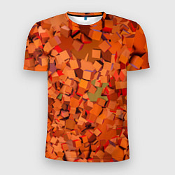 Футболка спортивная мужская Оранжевые кубы в абстракции, цвет: 3D-принт
