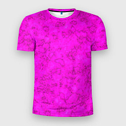Мужская спорт-футболка Розовый яркий неоновый узор с мраморной текстурой