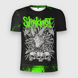 Футболка спортивная мужская Slipknot green logo, цвет: 3D-принт