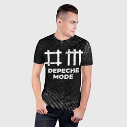 Футболка спортивная мужская Depeche Mode с потертостями на темном фоне, цвет: 3D-принт — фото 2