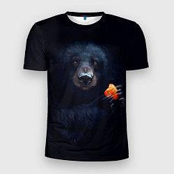 Футболка спортивная мужская Медведь с морковкой, цвет: 3D-принт