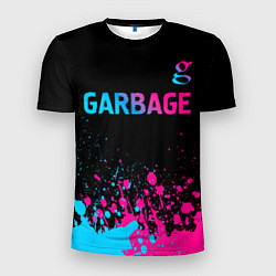 Футболка спортивная мужская Garbage - neon gradient: символ сверху, цвет: 3D-принт